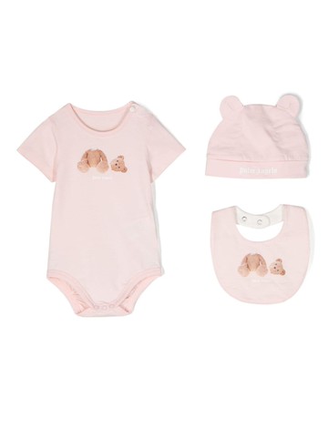 Palm Angels Kids - Broken Bear gift set - kids - Cotton - 0-3 - Pink