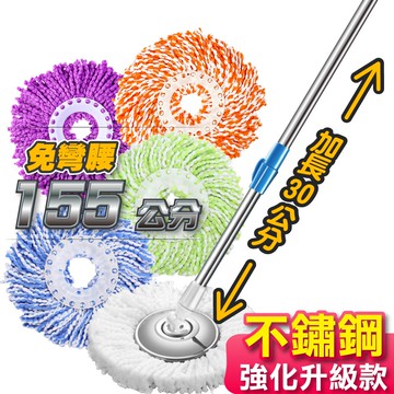 【隔日到貨】1桿1布 不鏽鋼旋轉拖把 手壓拖把 拖把組 乾濕兩用 免手洗 除塵吸水 地板清潔 平板拖 吸水拖把