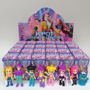 兒童玩具 兒童禮物24盒KPOP獵魔女團公仔掛件盒裝國外拆拆樂盲盒鑰匙扣兒童玩具禮品