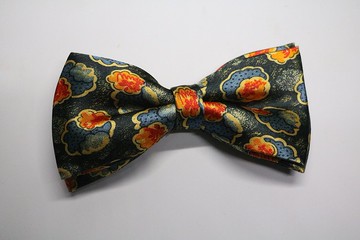 复古老花图腾领结/丝质双层蝴蝶结