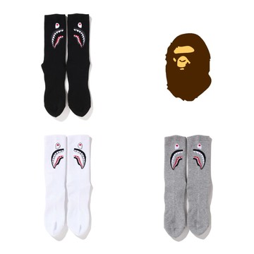 【日貨代購CITY】APE SHARK SOCKS BAPE 鯊魚 三色 襪子 黑襪 長襪 WGM 現貨