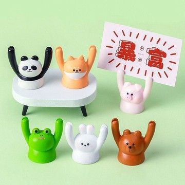 【可打統編】創意可愛舉牌手小豬動物 diy創意家居裝飾品桌面汽車載勵志小擺件 TFFB
