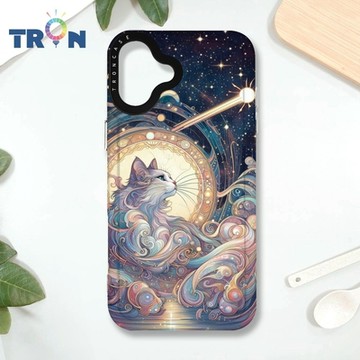 TRON IPHONE 16 PLUS 夏夜流星與貓系列 MAGSAFE 磁吸 防摔 太空殼 透白 手機殼