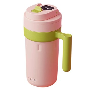 ANTIAN 316不鏽鋼顯溫保溫杯/保溫杯咖啡杯/辦公馬克杯/水壺/隨手水杯/汽車杯  蜜桃春見  600ml  1個