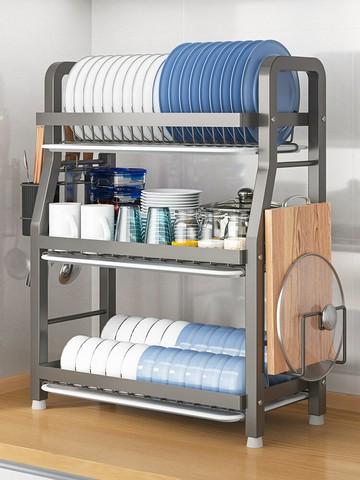 APP下單享點數9% 廚房置物架碗碟碗盤收納架瀝水架家用多功能碗筷收納盒碗柜碗架
