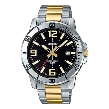 CASIO Stainless Steel Strap Quartz Waterproof Mens Silver Analog