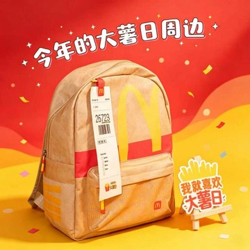 免運代購🎈  2026年麥當勞大薯日限定周邊雙肩包 大容量輕便旅遊揹包 創意麥當勞周邊背包斜挎包 交換禮物