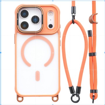 磁吸吊繩支架一體式保護殼 適用蘋果iPhone11 12 13 17 ProMax 四角防摔殼三合一8mm加粗掛繩手機殼