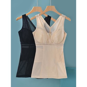 上半身超薄塑身衣夏款收腹束腰免穿文胸夏季薄款美體束身背心女