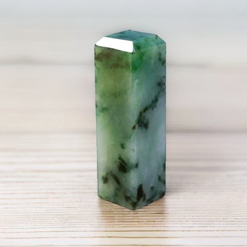 飄綠花翡翠印章 | 天然緬甸玉A貨翡翠 | 送禮