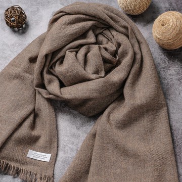 頂級高山Cashmere 圍巾 原色無染深褐 親膚透氣 高山雪地