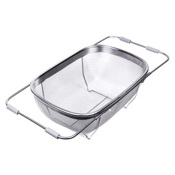 Vivendi 伸縮水槽瀝水籃  1個  28~41×19×11cm  銀色 + 黑色