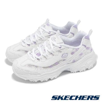 Skechers 休閒鞋 D Lites-Festival Bloom 女鞋 白 紫 緩衝 輕量 拼接 老爹鞋 150234WLV