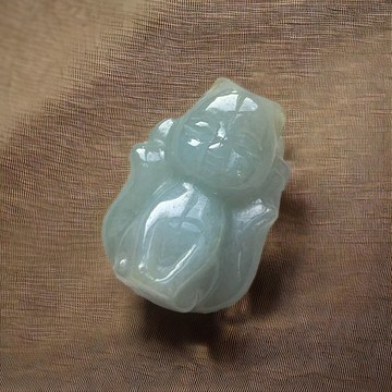 冰糯綠翡翠九尾狐擺飾 | 天然緬甸玉翡翠A貨 | 送禮