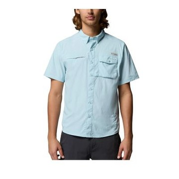 【Columbia 哥倫比亞】男款-防曬UPF50快排短袖襯衫-Wild Cast Short Sleeve Shirt-晴空藍(UFO06210HO/KS)