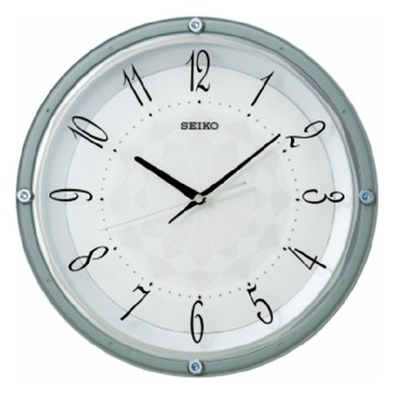 seiko SK037 精工鐘 (QXA830L) 水晶滑動式秒針圓形掛鐘 淺藍框 33cm