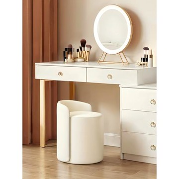 主臥化妝椅輕奢臥室家用ins風梳妝凳子靠背簡約高級感化妝凳坐凳