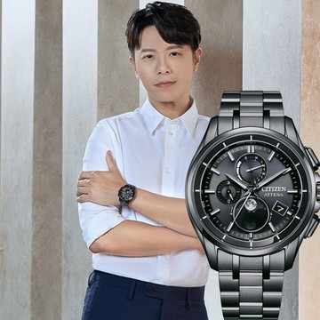 CITIZEN 星辰 ATTESA 月相電波鈦金屬腕錶 男錶 手錶 聖誕節 禮物-41.5mm / BY1006-62E