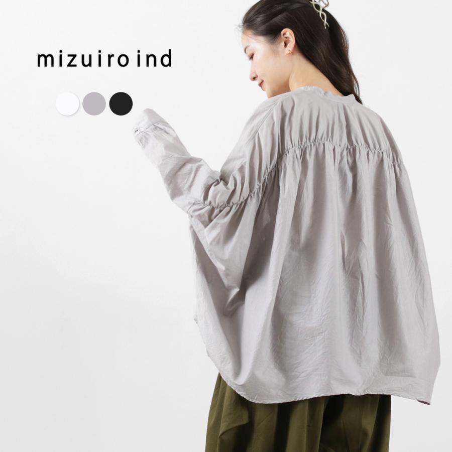 MIZUIRO IND（ミズイロインド） バック ギャザー ワイド シャツ レディース トップス ブラウス 長袖 通販  LINEポイント最大0.5%GET LINEショッピング