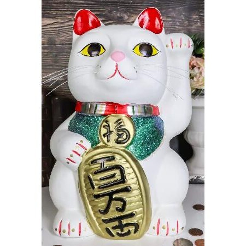 値下げ レア 特大 オブジェ 猫 ネコ 置物 トナラ焼き 招き猫 招きネコ