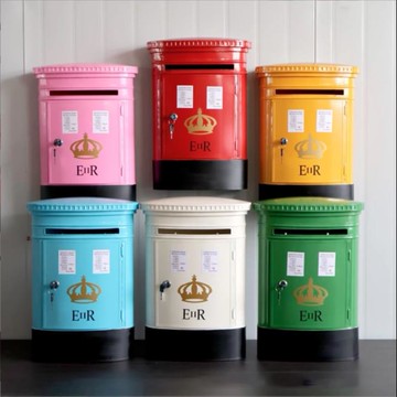 【全網低價 可打統編】英倫復古鐵藝信箱掛墻信報箱班級箱意見箱心語信箱建議征集郵箱