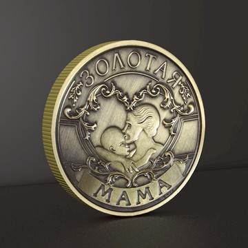 俄羅斯媽媽感恩紀念硬幣 青銅徽章獎勵小禮品收藏歐美把玩小物件
