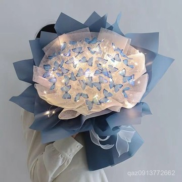 🔥diy花束🔥網紅爆款diy手工仿真蝴蝶花束生日禮物送女生送男神閨蜜小衆高級 G428