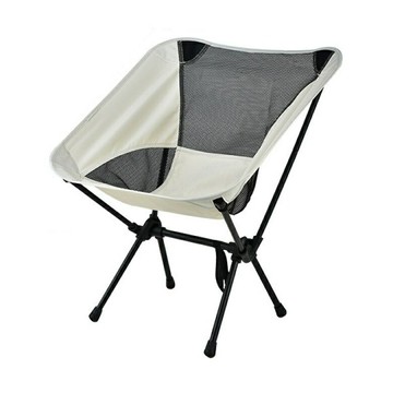 戶外透氣折疊月亮椅(白色) [大買家]