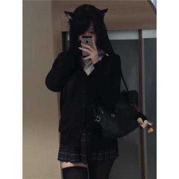 學院風校供感疊穿黑色長袖JK制服