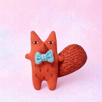 英國 Donna Wilson 有機棉娃娃 戴領結松鼠