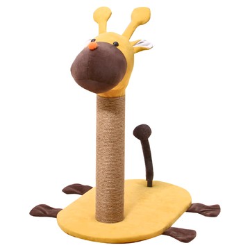 PetPals 長頸鹿貓抓柱  超Q長頸鹿造型 貓玩具 附有鈴鐺 麻繩環保編織抓柱  長頸鹿  1盒  48 x 29 x 48cm