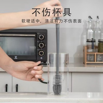 HYH 热銷 洗杯神器 無死角杯刷 長柄矽膠杯刷 縫隙清潔刷 奶瓶刷 茶杯刷08