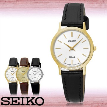 【SEIKO 精工】簡約優雅_指針型太陽能女錶_鏡面3cm(SSUP300P1)