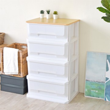 HOPMA家具 四抽塑膠收納櫃 台灣製造 塑膠櫃 抽屜櫃 整理箱 衣物收納櫃-寬56X深40.5X高87.5cm