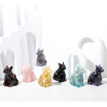 【SIO Crystal 希奧水晶】許願萌寵-忠犬小希-七種水晶可選(彩螢石、紫水晶、粉水晶、海藍寶、黃水晶、黑曜石、石榴石)