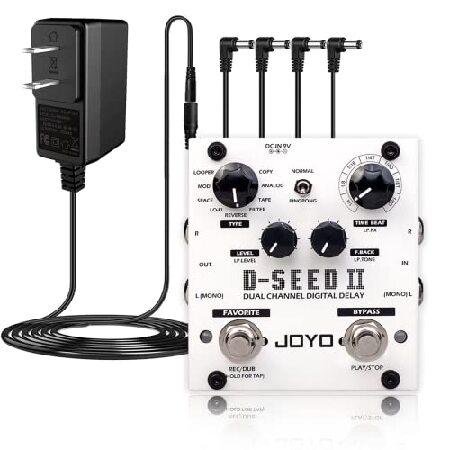 JOYO D-SEED-II Multi Stereo Delay Pedal with 9V Daisy Chain Power Supply (800mA -1A) Adapter