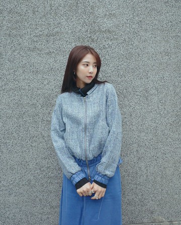 UUIN _ 藍色毛呢短版外套