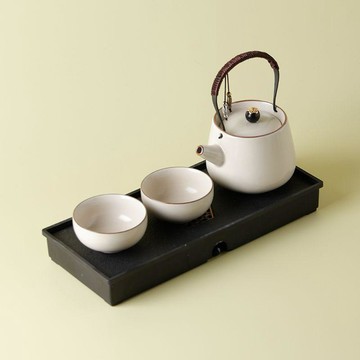 【茶品名】🍵茶壺 西施壺  泡茶壺米黃汝窯功夫茶具套裝一壺二杯家用小型茶壺茶杯酒店個人小套旅行