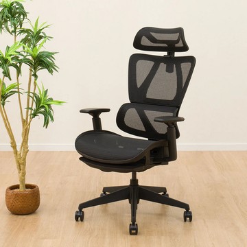 【NITORI 宜得利家居】人體工學椅 電腦椅 辦公椅 OC707 彈性網布 BK