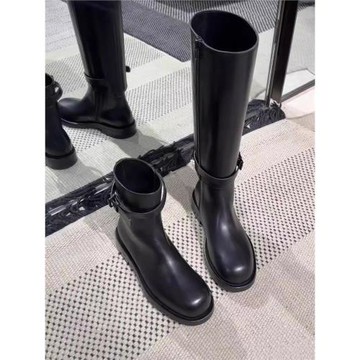 叁里皮帶扣不過膝騎士靴女2025春秋新款粗跟復古兩穿可拆卸長筒靴