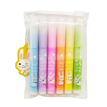 螢光筆 袋裝螢光筆 迷你螢光筆(6色) 寫字塗鴉 重點整理上色筆 辦公文具 6色彩色筆 文具用品 贈品禮品 A4263