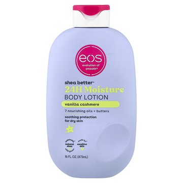 EOS, Shea Better™，24 小時保濕，香草羊絨，16 液量盎司（473 毫升）