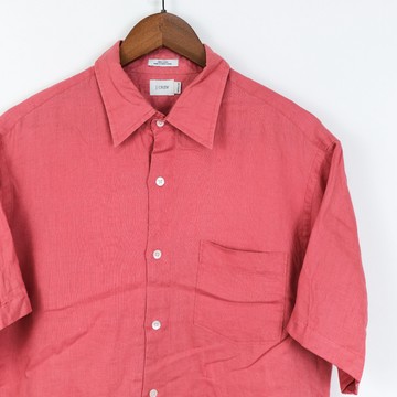 西林 CLIN｜古著｜JCrew 紅色素面短袖襯衫 #PL0132_古著 復古 品牌 寬鬆 春夏 短袖