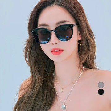 MELACME 偏光 大尺寸 圓形 貓眼太陽眼鏡 63 泰亞 63 + 眼鏡盒  總寬147mm×寬61mm×高56mm  偏光黑