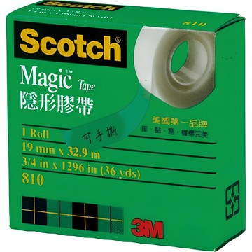 3M Scotch 810-3/4 隱形膠帶 (19mm) 紙盒裝  810D補充款