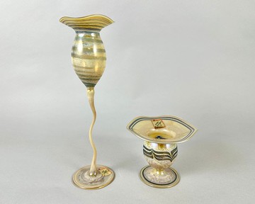 令人愉悅的穆拉諾玻璃花瓶 Joska Studio 設計中世紀現代套裝 2