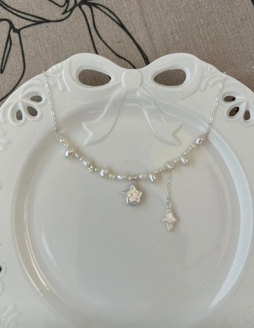 YuanPearl福利款巴洛克珍珠星星設計款S925純銀項鍊小眾禮物