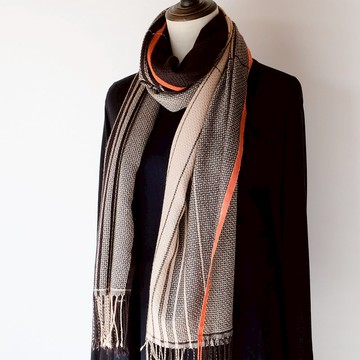 喀什米爾 手織喀什米爾絲綢披肩【紗華02】