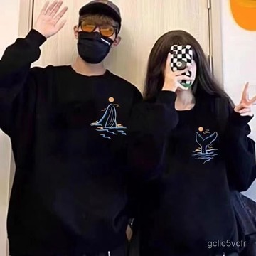 特別的情侶衛衣 早秋長袖上衣 情侶外套 長袖情侶裝 韓版情侶裝 長袖 印花上衣 黑色長袖打底衫 套裝 長袖T恤
