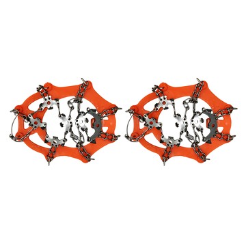 18齒冰爪 登山防滑鞋套  橘色  M